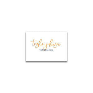 Modern Script Mini Card - Orange + Navy