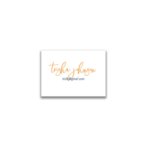 Modern Script Mini Card - Orange + Navy