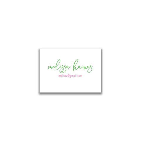 Modern Script Mini Card - Green + Pink