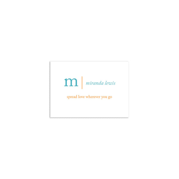 Initial Serif Mini Card - Turquoise