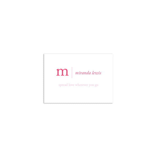 Initial Serif Mini Card - Pink