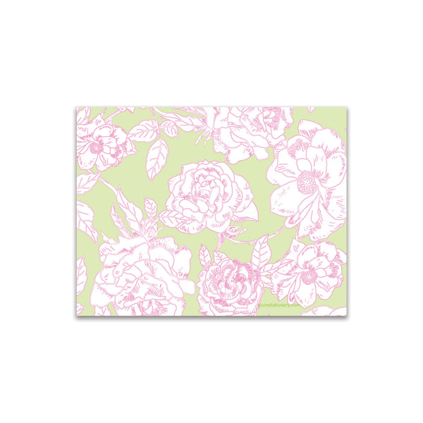 Flora Small Card - Green/Pink