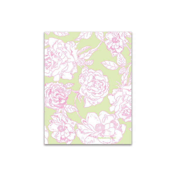 Flora Small Card - Green/Pink