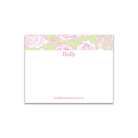 Flora Small Card - Green/Pink