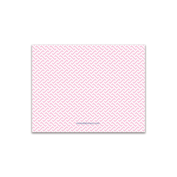 Greek Key Small Card - Pink