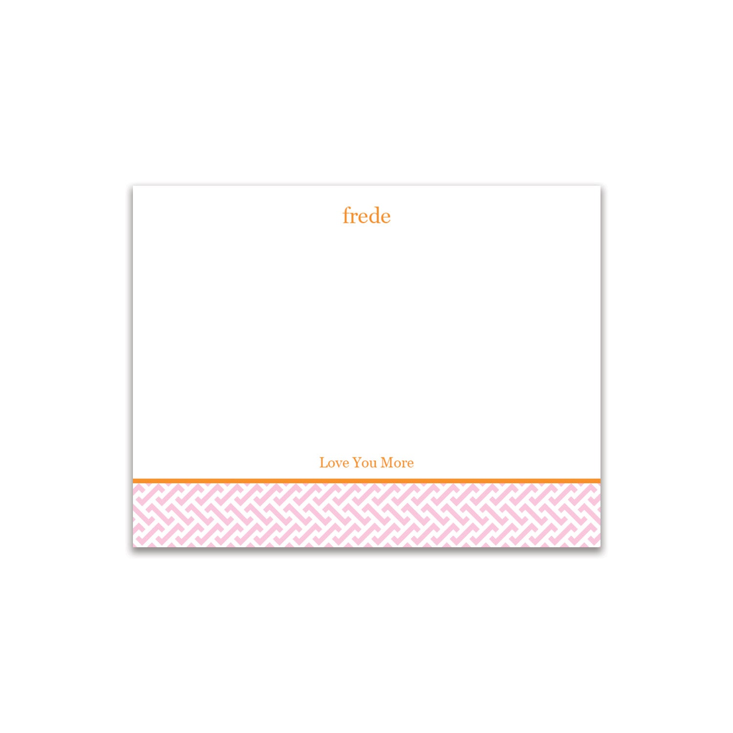 Greek Key Small Card - Pink