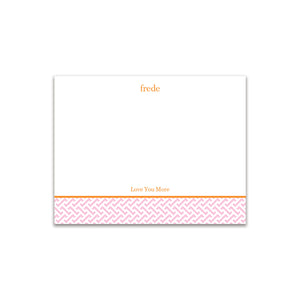 Greek Key Small Card - Pink