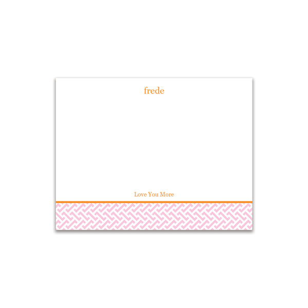 Greek Key Small Card - Pink