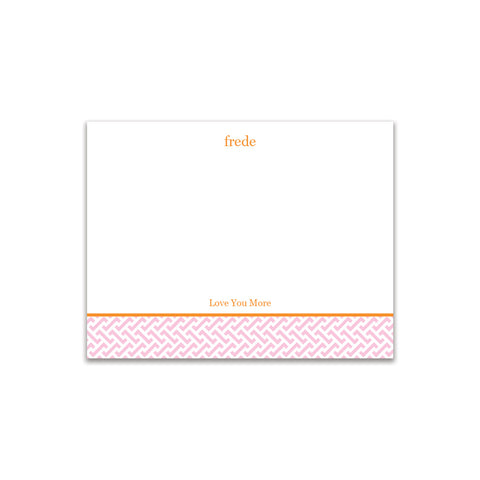 Greek Key Small Card - Pink