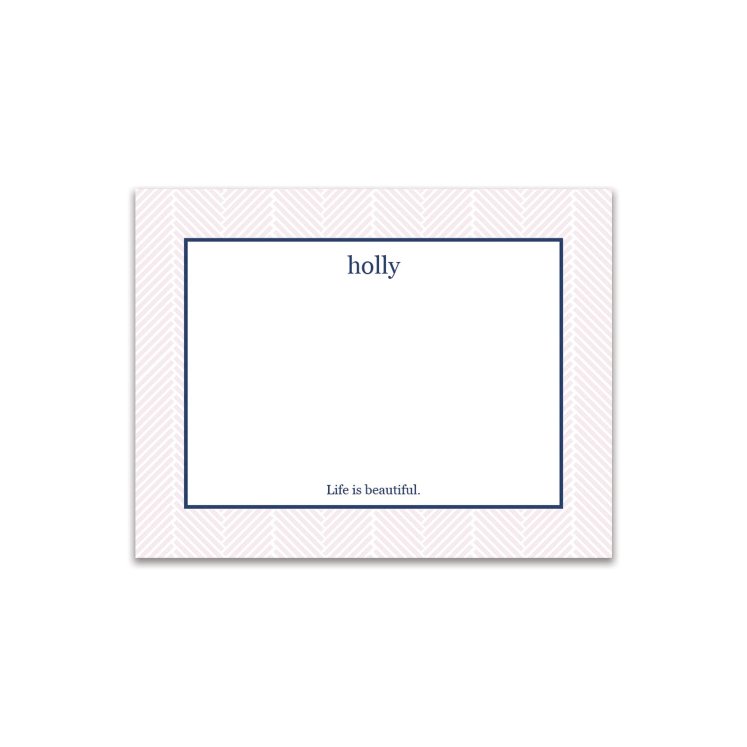 Herringbone Small Card - Blush