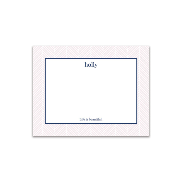 Herringbone Small Card - Blush