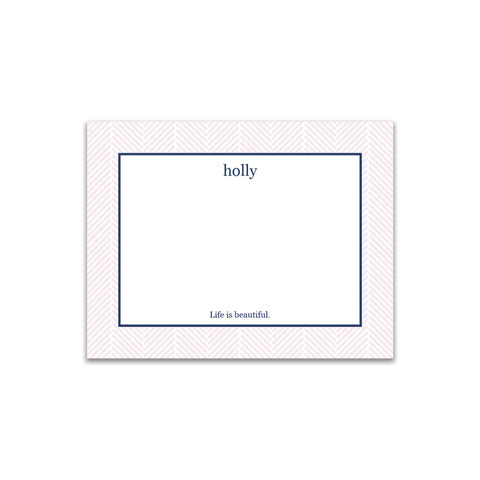 Herringbone Small Card - Blush