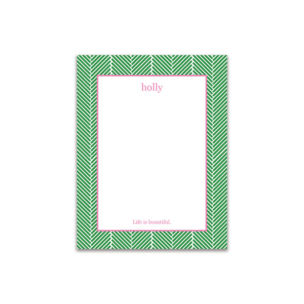 Herringbone Small Card - Kelly