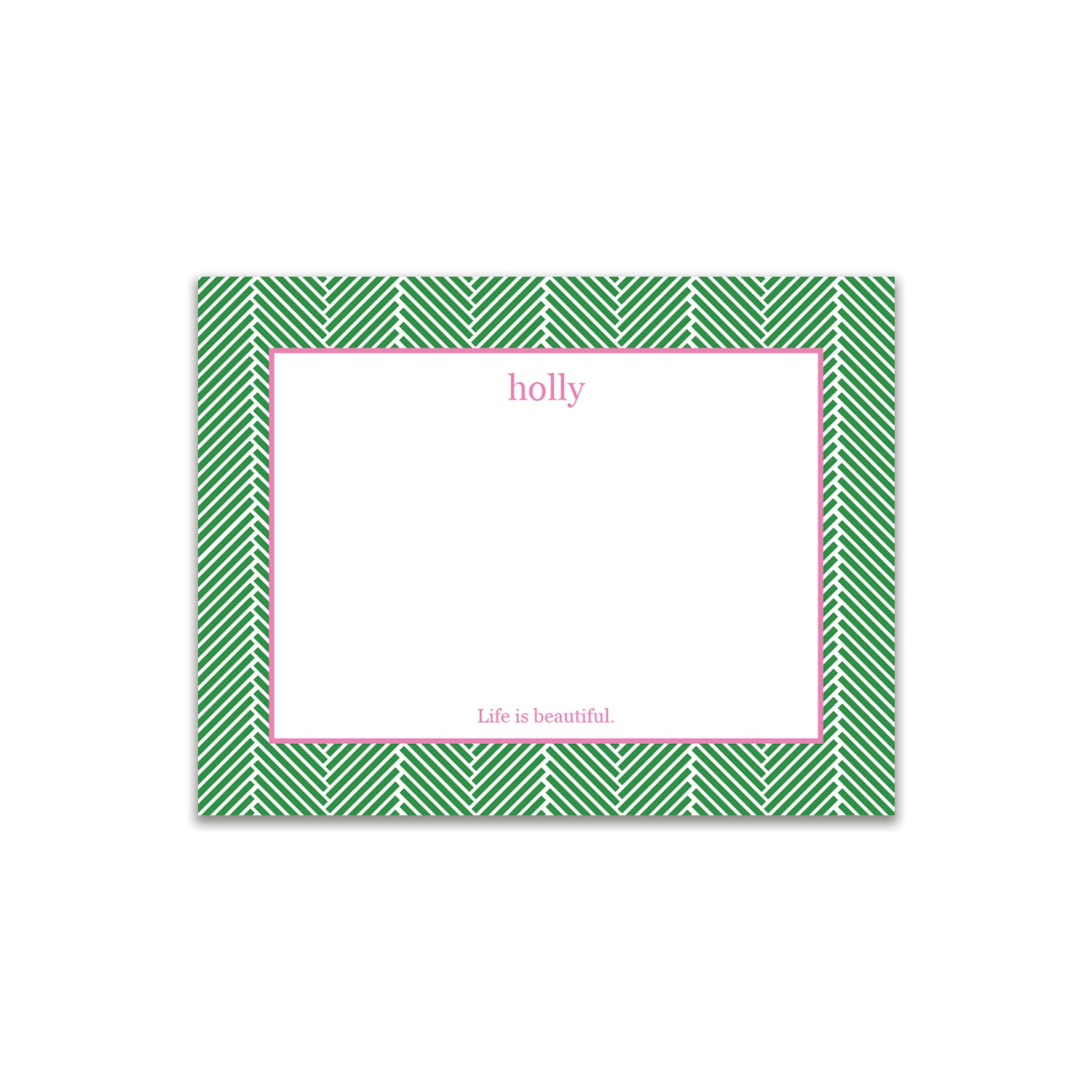 Herringbone Small Card - Kelly