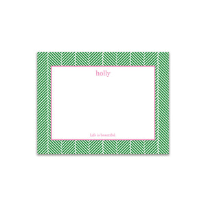 Herringbone Small Card - Kelly