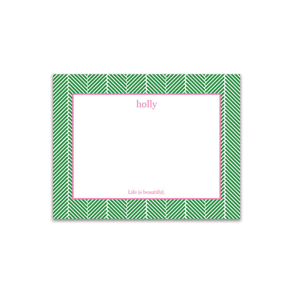 Herringbone Small Card - Kelly