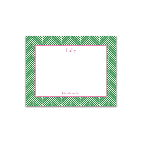 Herringbone Small Card - Kelly