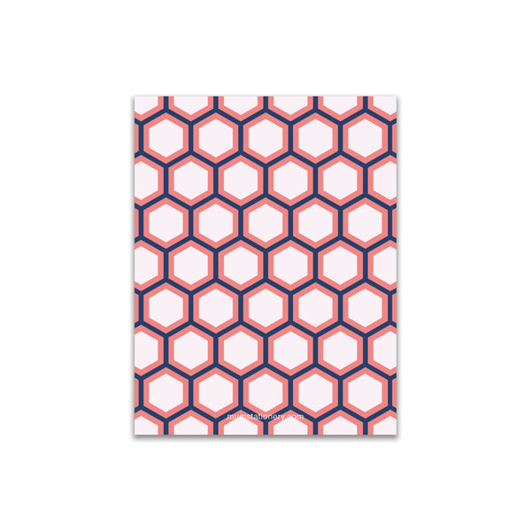 Honeycomb Small Card - Navy