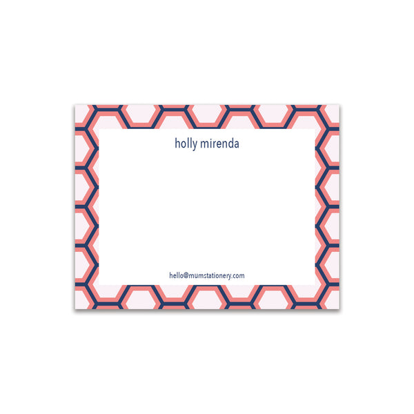 Honeycomb Small Card - Navy