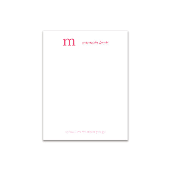 Initial Serif Small Card - Pink