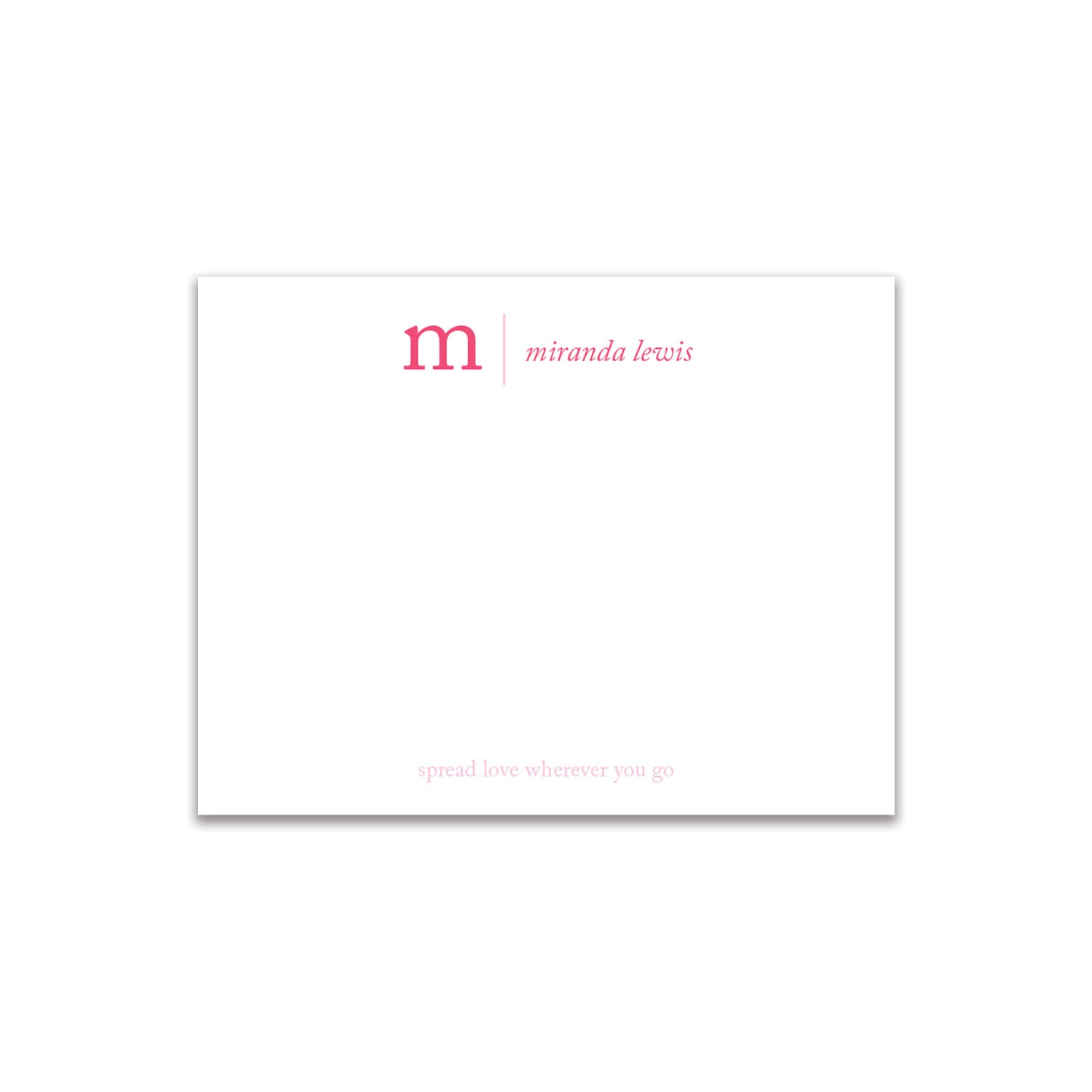 Initial Serif Small Card - Pink