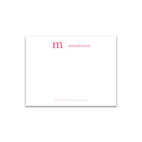 Initial Serif Small Card - Pink