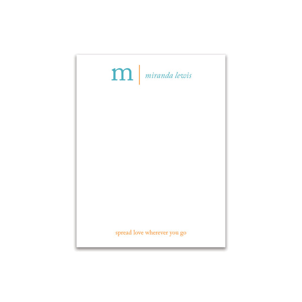 Initial Serif Small Card - Turquoise