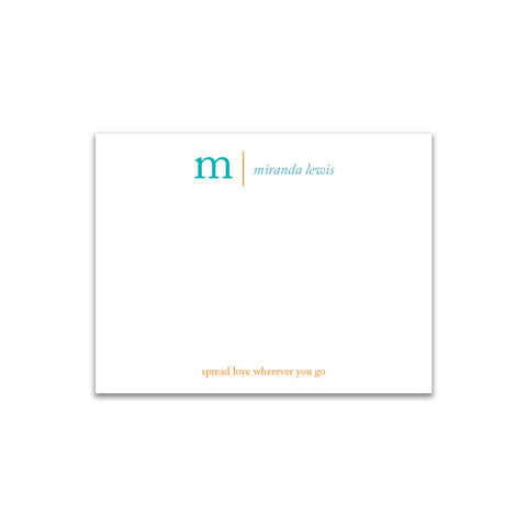 Initial Serif Small Card - Turquoise