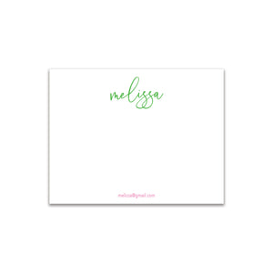 Modern Script Small Card - Green + Pink