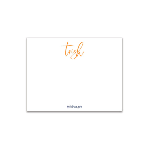 Modern Script Small Card - Orange + Navy