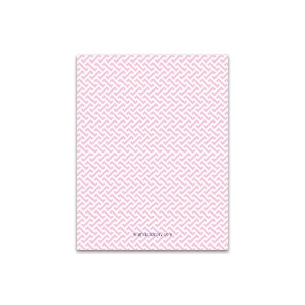 Greek Key Small Card - Pink