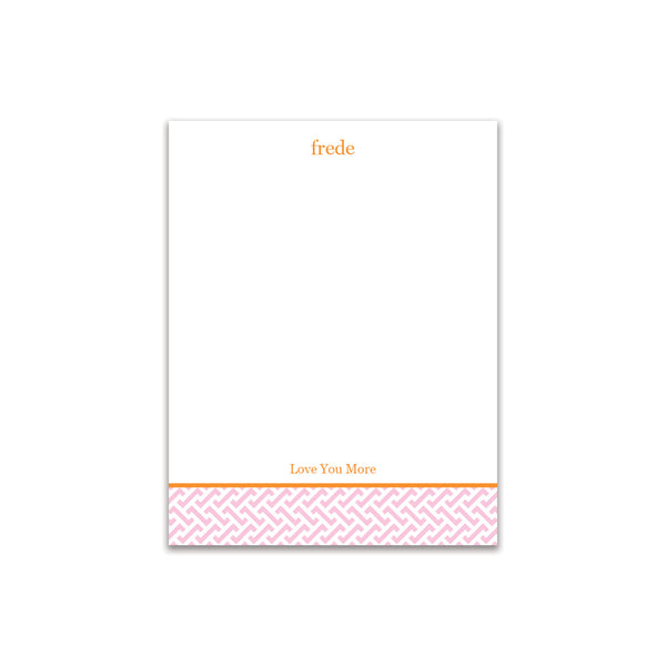 Greek Key Small Card - Pink