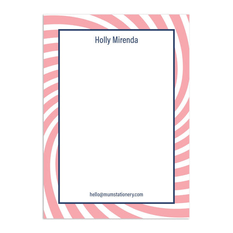 Swirl Large Notepad - Coral