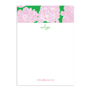 Modern Script Large Notepad - Pink + Green