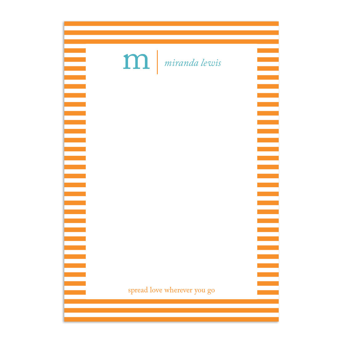 Initial Large Notepad - Turquoise