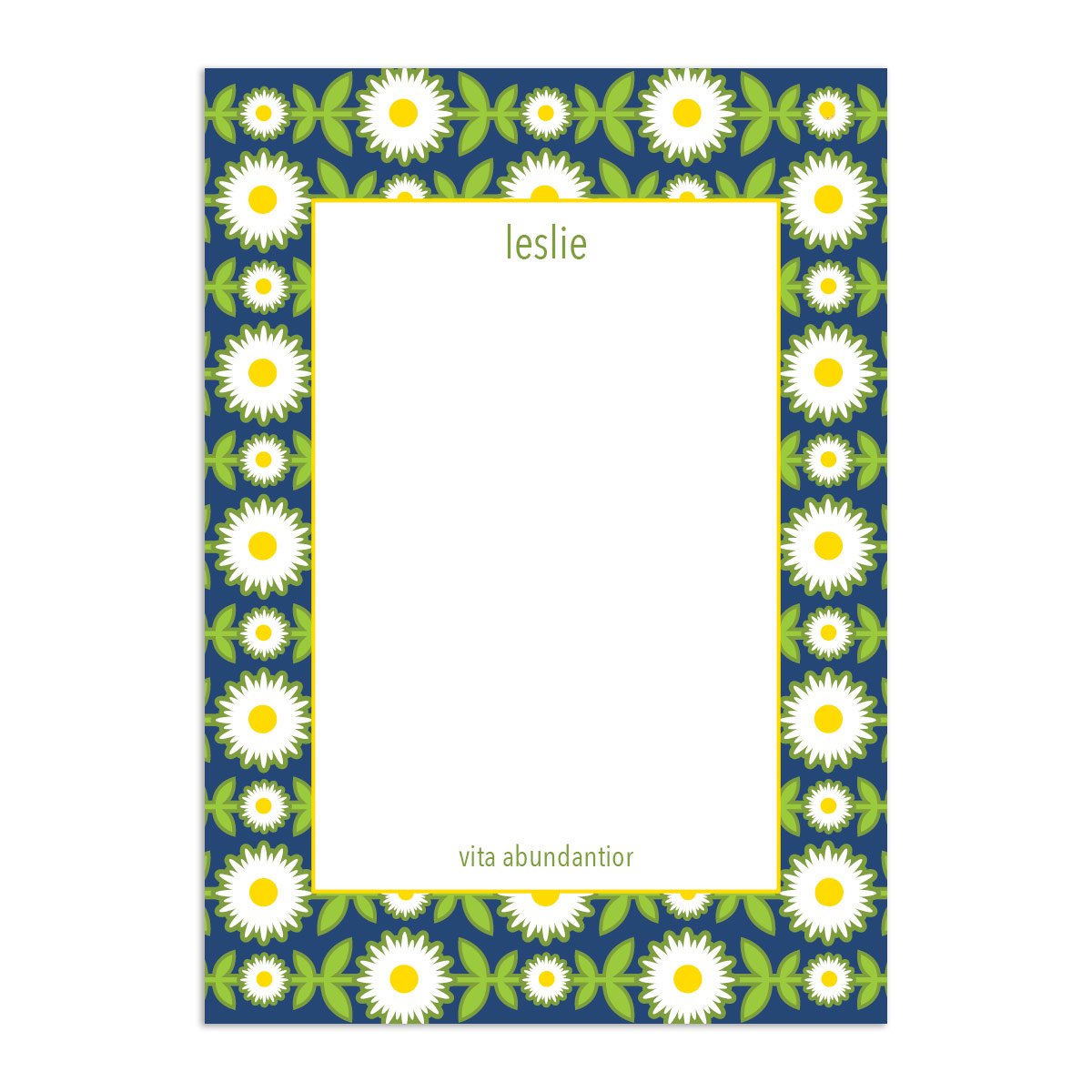 Daisy Chain Large Notepad - Navy