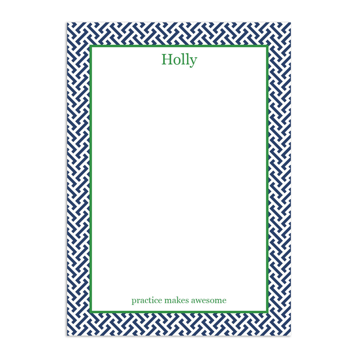 Greek Key Large Notepad - Navy