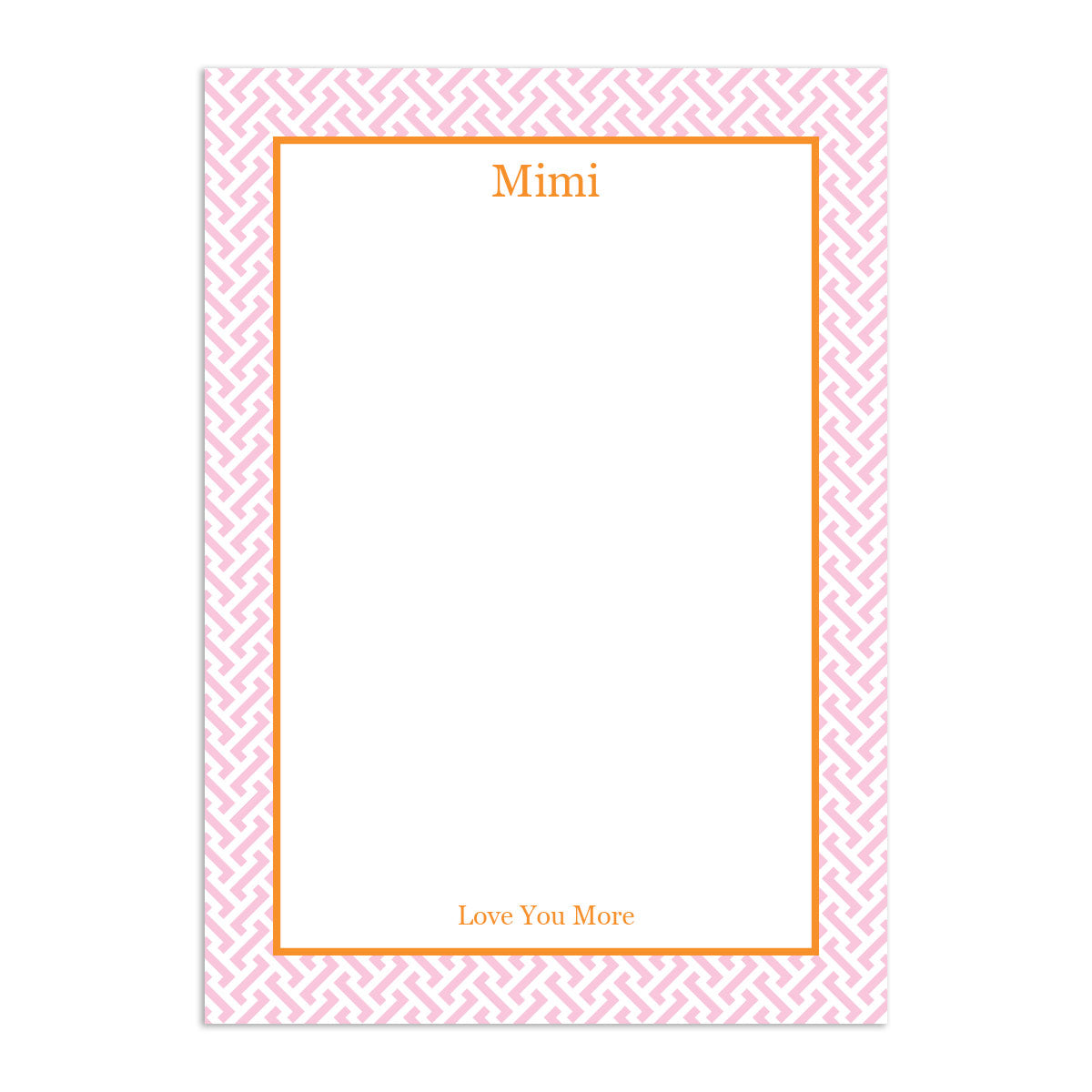 Greek Key Large Notepad - Pink