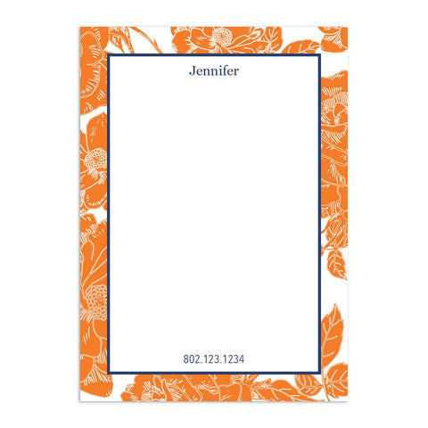 Flora Large Notepad - Orange