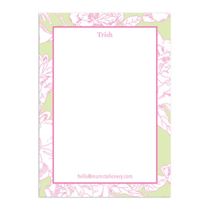Flora Large Notepad - Pink + Green
