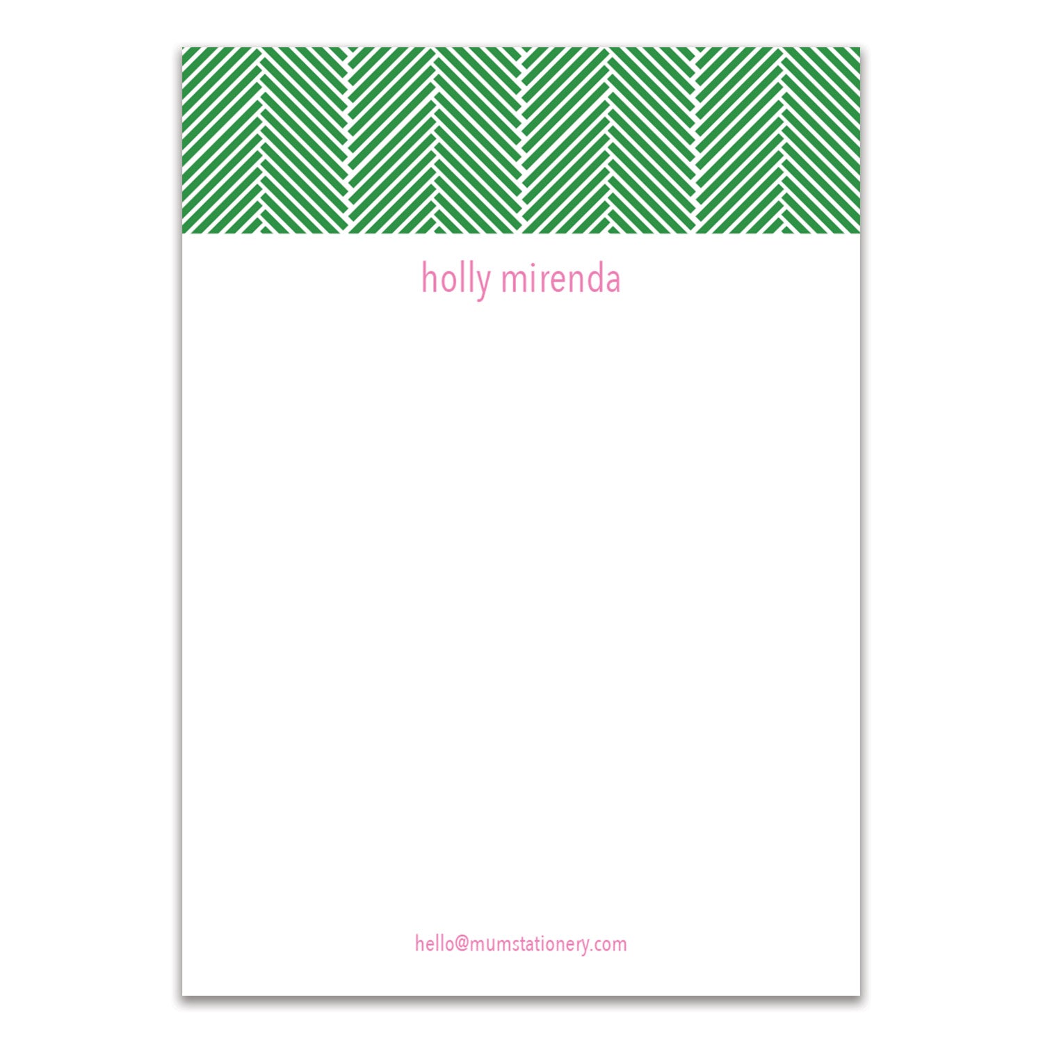 Herringbone Large Notepad - Kelly