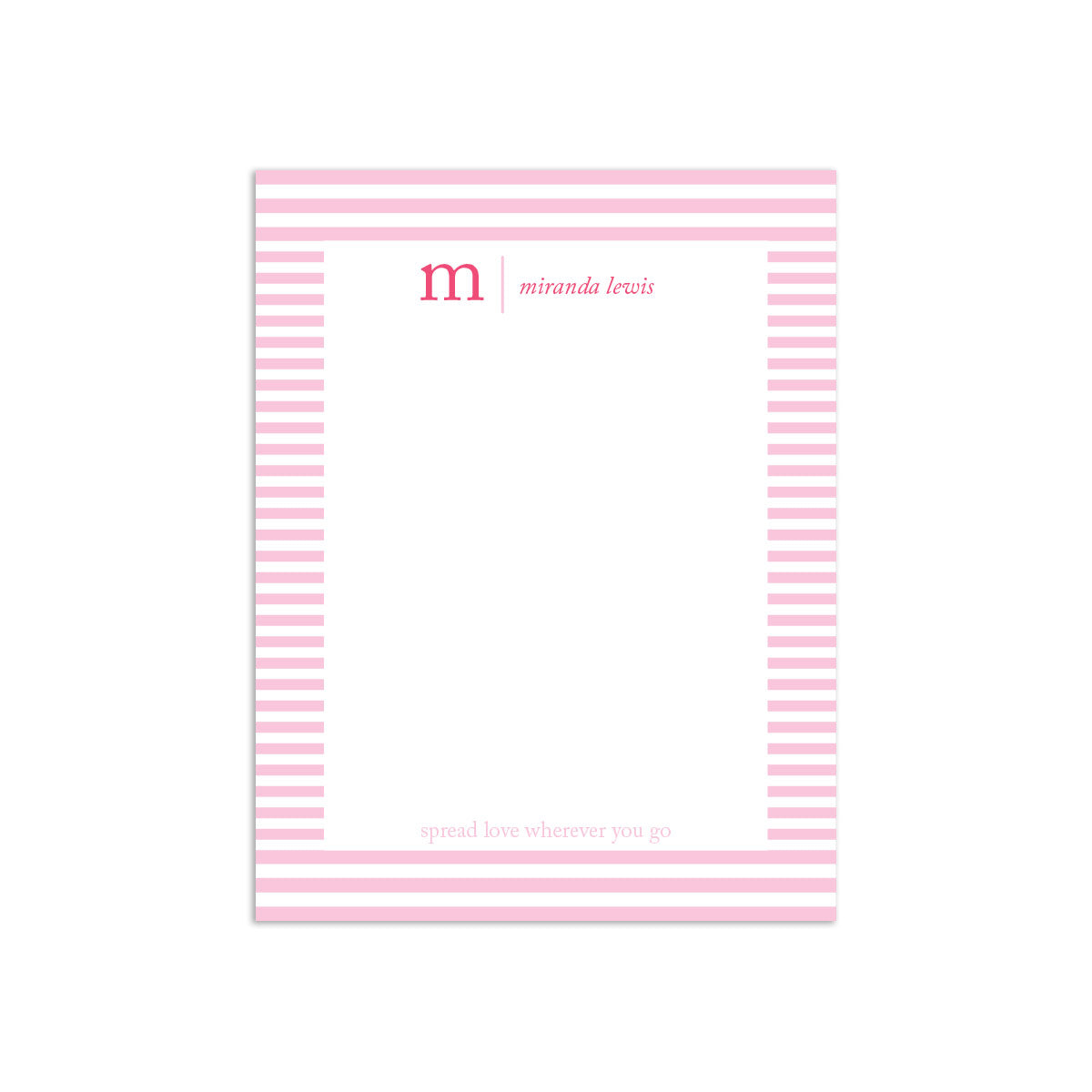 Initial Small Notepad - Pink