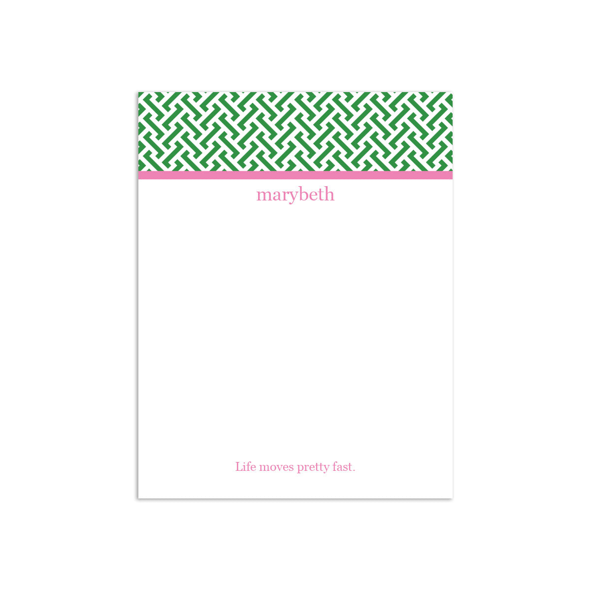 Greek Key Small Notepad - Kelly