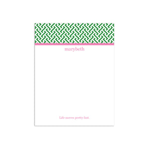 Greek Key Small Notepad - Kelly