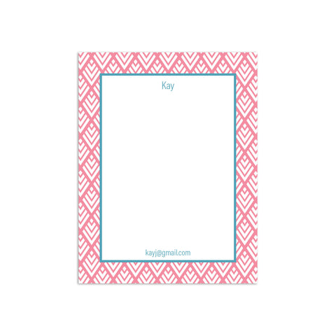 Diamonds Small Notepad - Coral