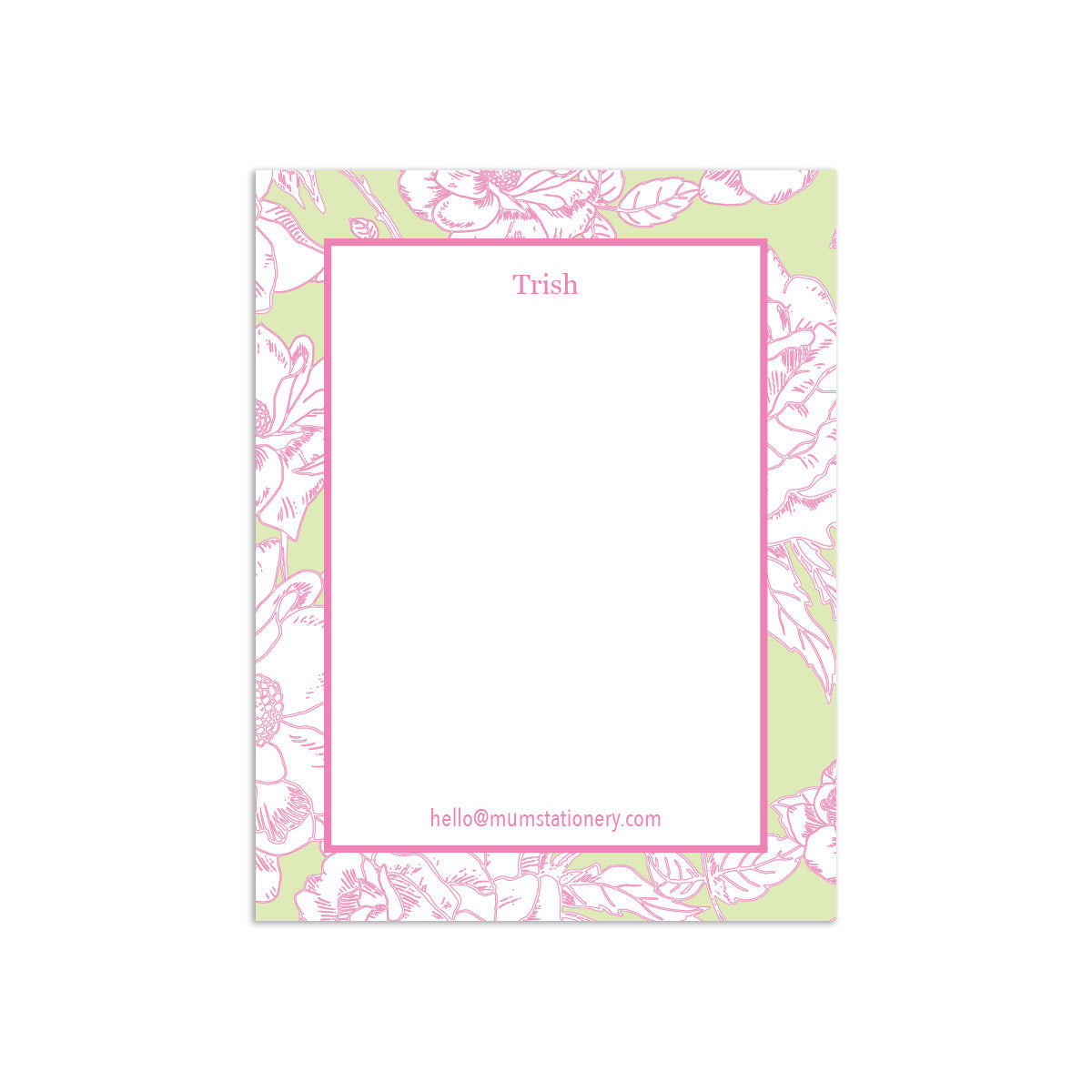 Flora Small Notepad - Pink + Green