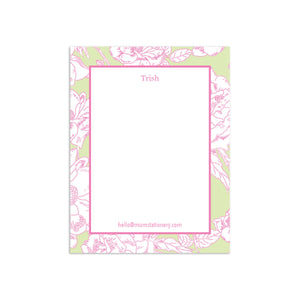 Flora Small Notepad - Pink + Green