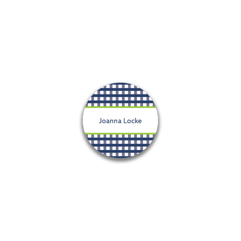 Check Please Round Sticker - Navy