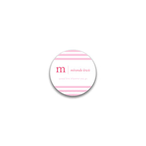 Initial Serif Round Sticker - Pink