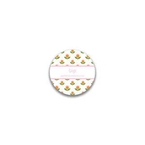 Poppy Round Sticker - Pink